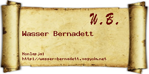 Wasser Bernadett névjegykártya